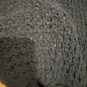 Hollister blue oversized knitted scarf